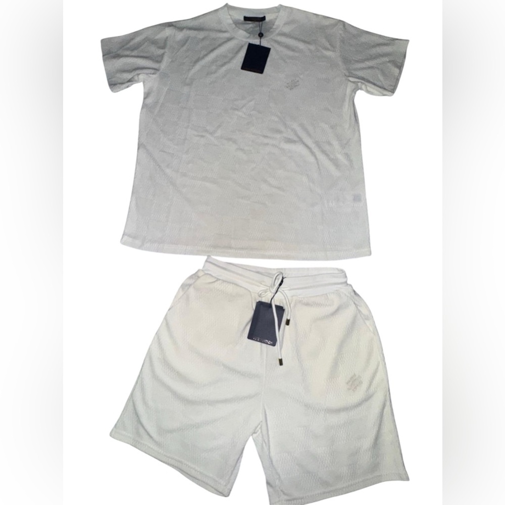 Louis Vuitton White Textured Top and Shorts